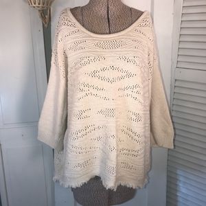 American Eagle 100% cotton cream knit sweater XL